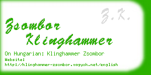 zsombor klinghammer business card